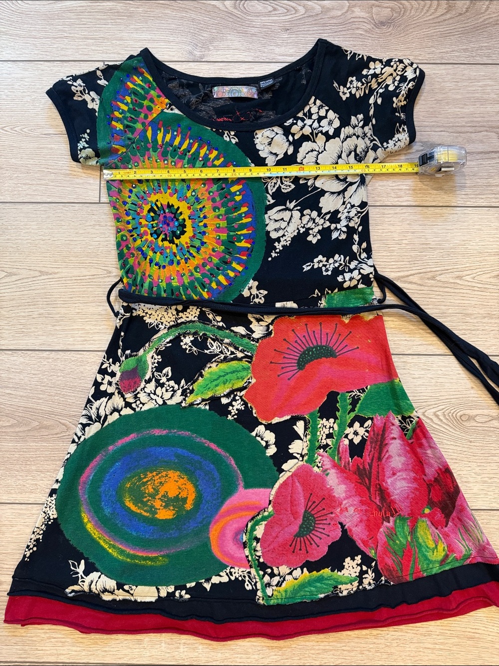 Desigual Midi Dress with Multicolor Floral & Mandala Prints size L - Picture 10 of 12